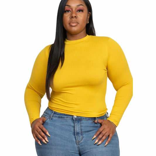 Mock Neck Solid Top - BeauTise’ Boutique