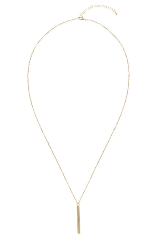 Vertical Bar Pendant Necklace - BeauTise’ Boutique